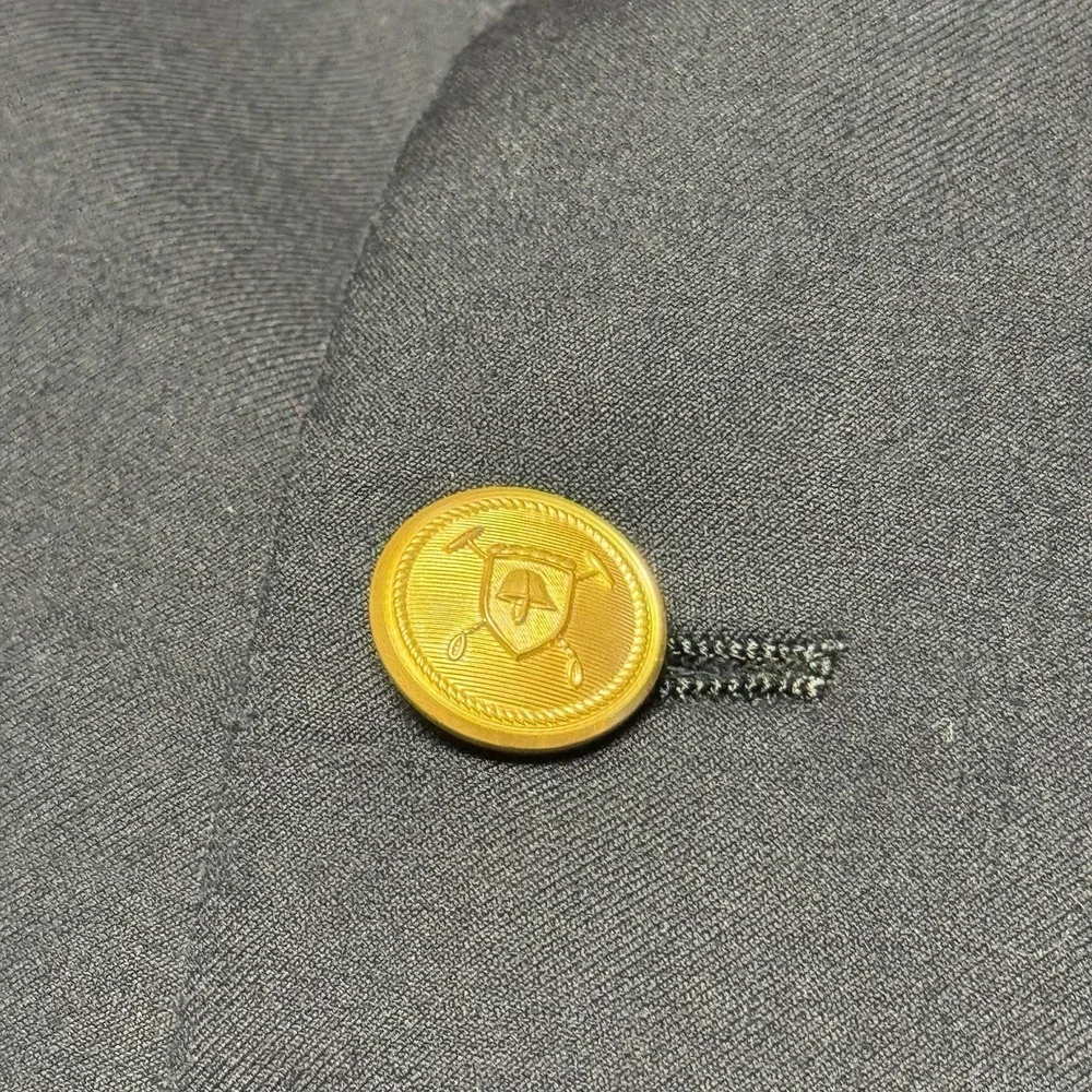 Lauren Ralph Lauren Blazer Sport Coat Men's 43R Navy 100% Wool Gold Buttons
